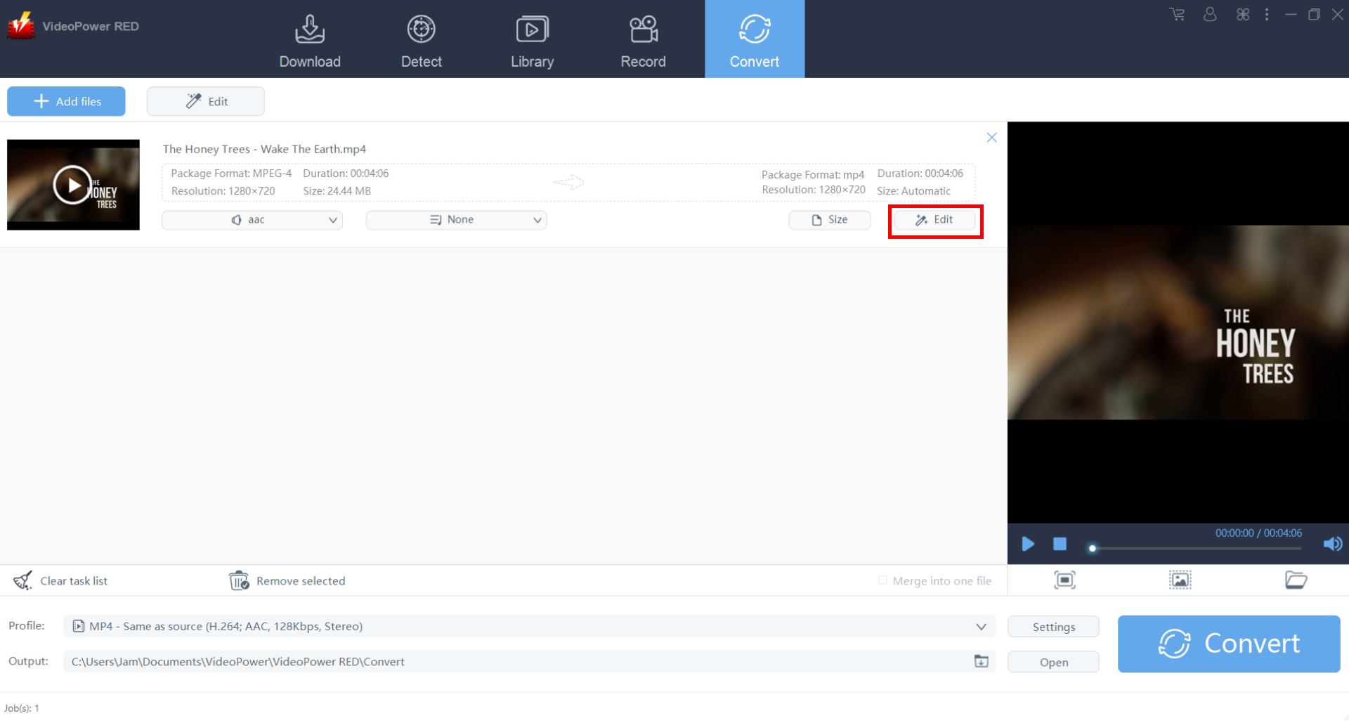 ビデオパワーレッド、ビデオパワーレッドで音量を調整