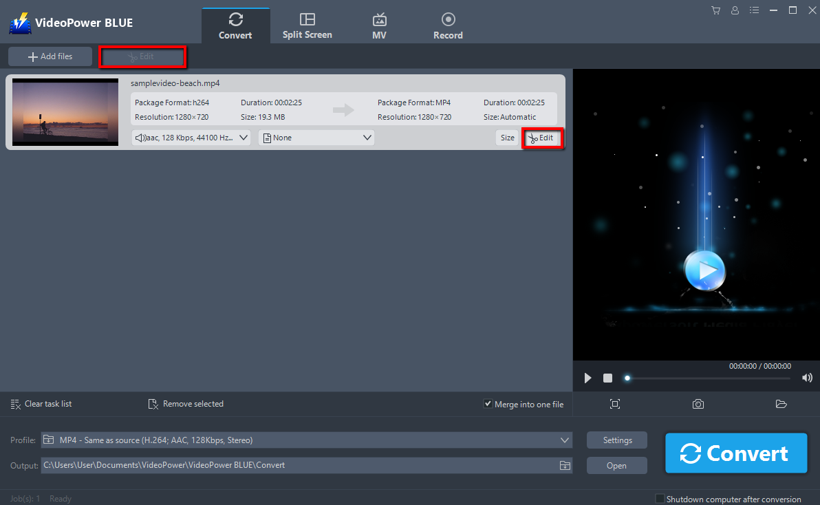 alternative to Final Cut Pro, VideoPower BLUE, Edit