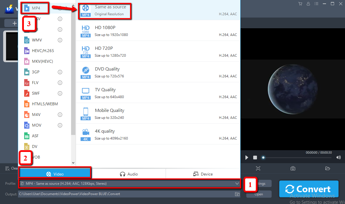 alternative to Final Cut Pro, VideoPower BLUE, outpu tformat
