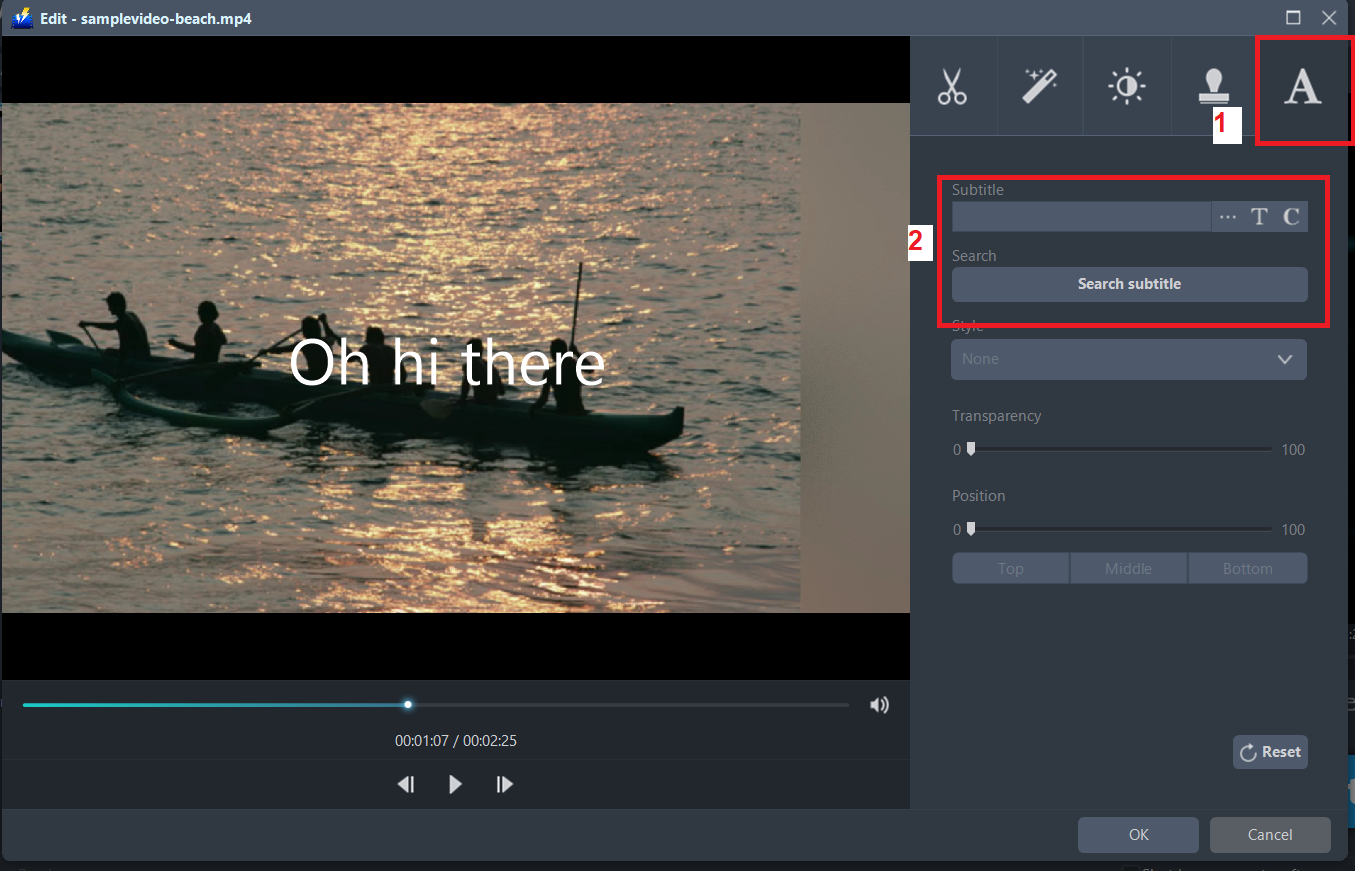 best video cutting software, VideoPower BLUE, subtitle.