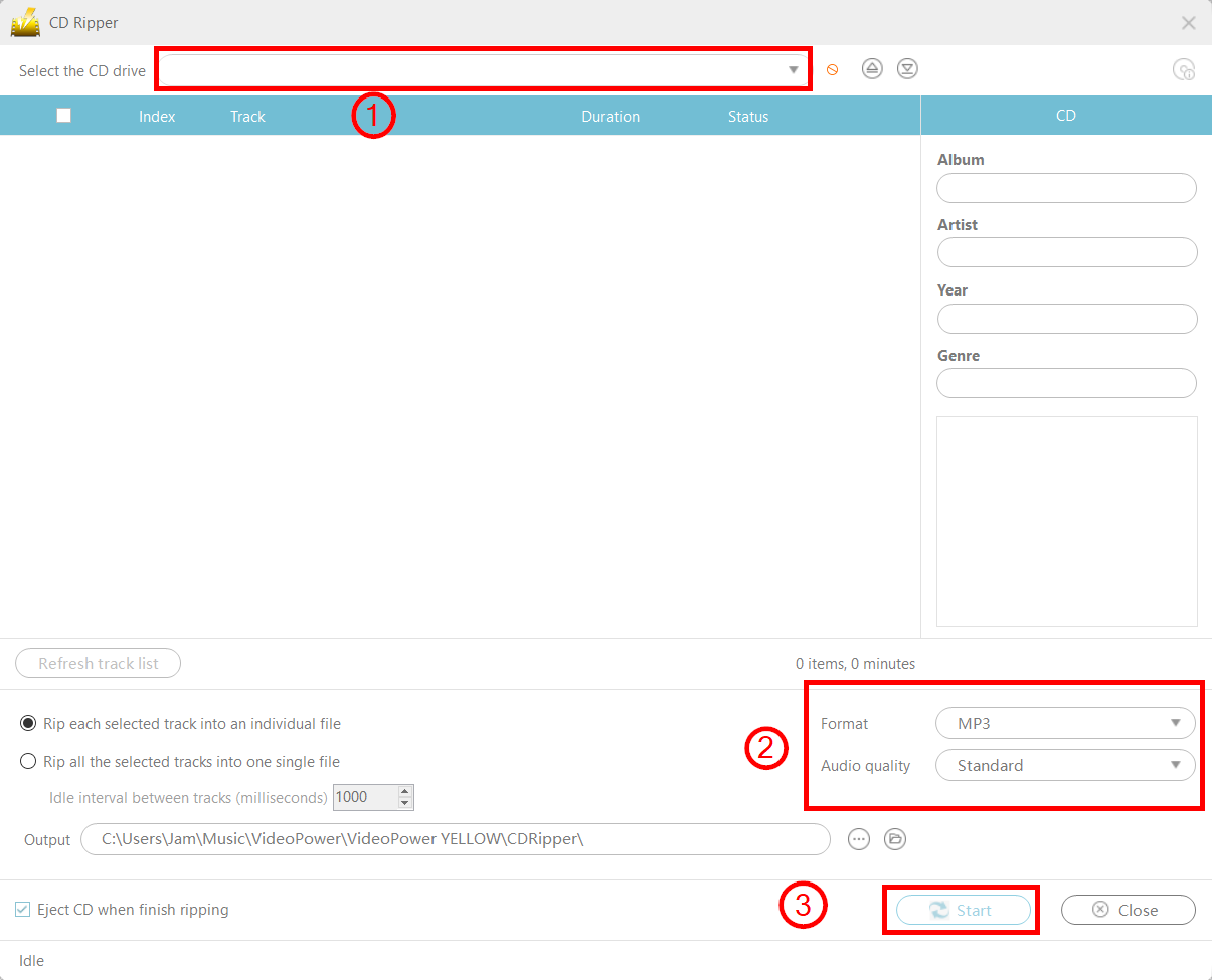 CDからPC、ビデオパワーイエロー