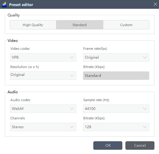 WMV、ビデオパワーブルー、プリセットエディタに3GPを変換します。
