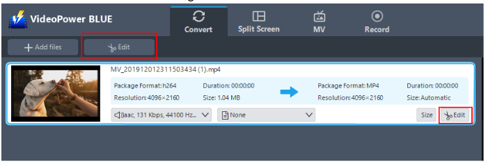 最高のコンバータソフトウェア, ビデオパワーブルー, ファイルを編集