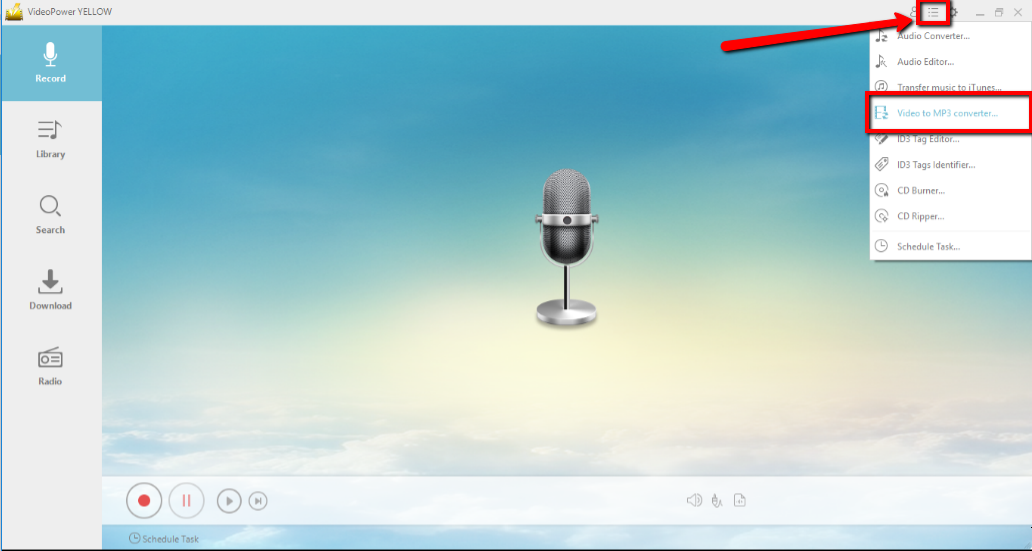 convert 4k YouTube video to MP3, VideoPower YELLOW, open video to mp3 converter