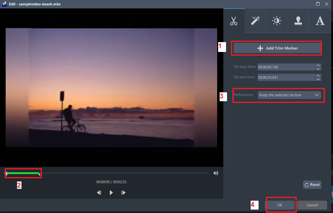  convert MKV to AVI, VideoPower BLUE trim MKV video.