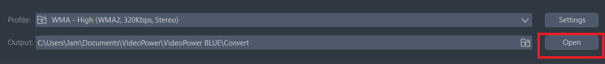 convert MKV to PS3, VideoPower BLUE open the output folder.