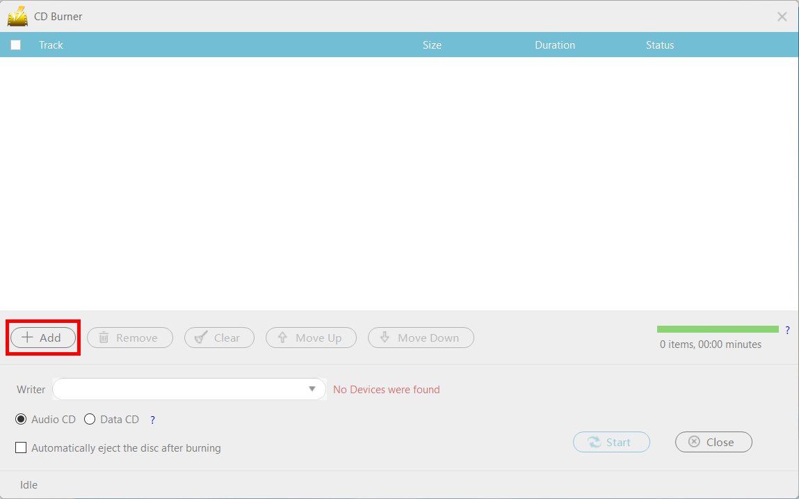 convert MP3 to CD, VideoPower YELLOW, add files
