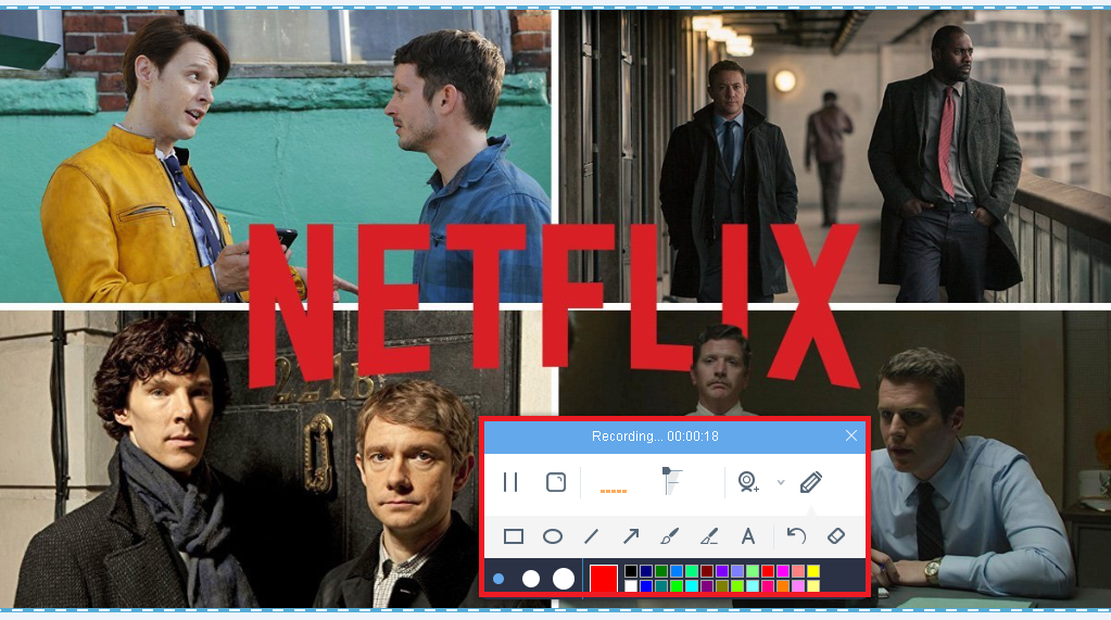 Convert Netflix to MP4, VideoPower RED, annotate recording