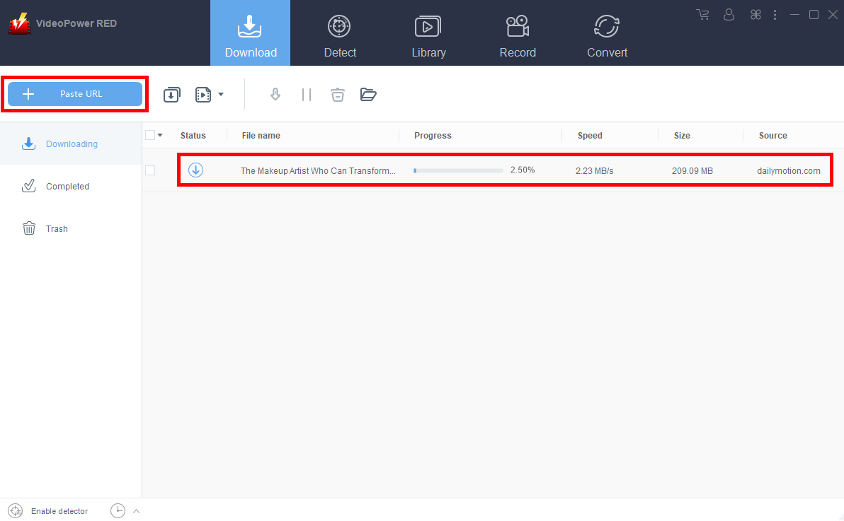 dailymotion not working, VideoPower RED, paste to download.