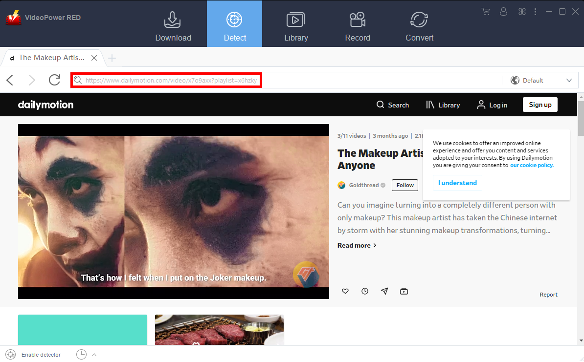 dailymotion not working , VideoPower RED, Video Browser