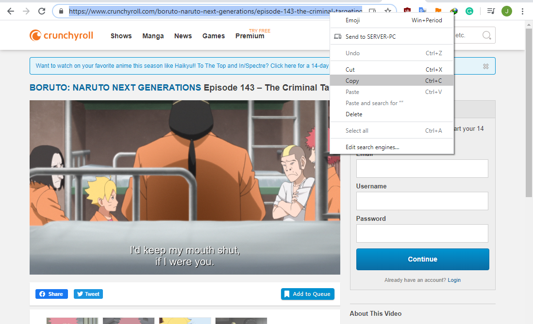 download crunchyroll videos, VideoPower RED, Copy URL