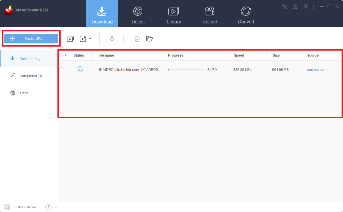 download Dailymotion videos, VideoPower RED, paste and download