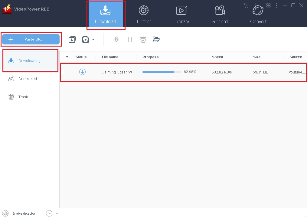 VideoPower RED, educational YouTube video downloader, processing download