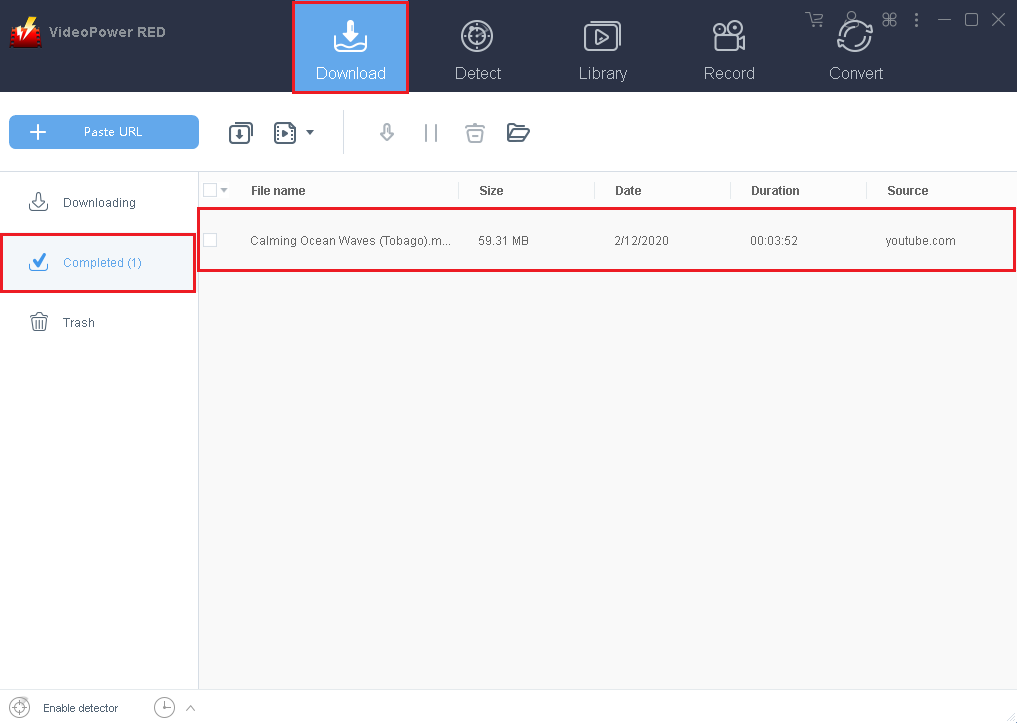 VideoPower RED, educational YouTube video downloader, download complete