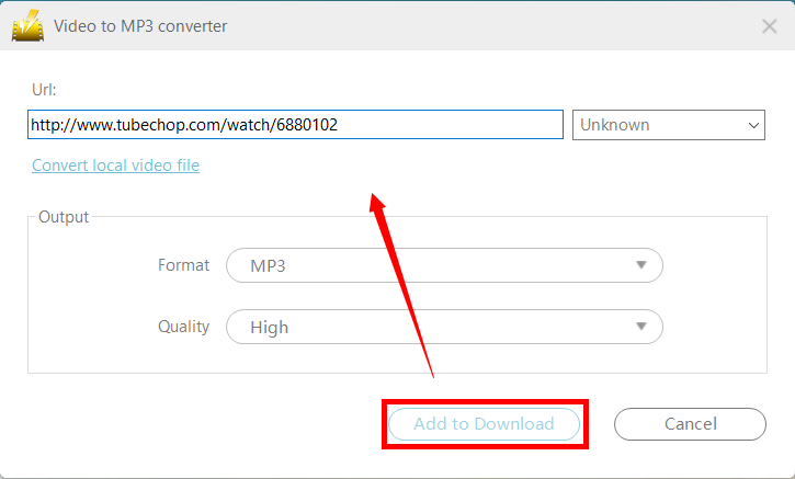 download TubeChop to MP3, VideoPower YELLOW, add to download