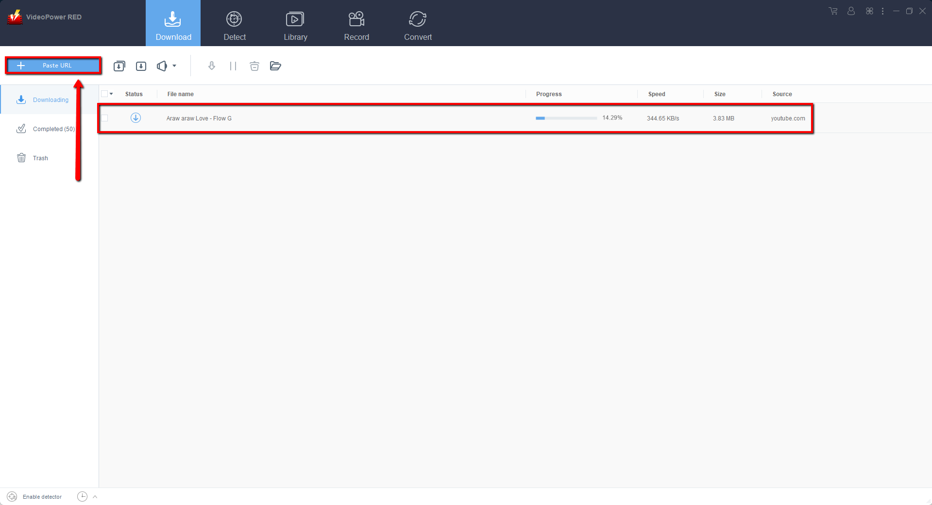  最高の音楽プレイリストダウンローダー、YouTubeダウンローダー、ビデオパワーレッド、コピー&ペースト