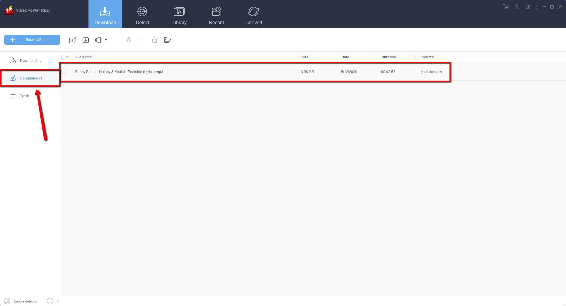 最高の音楽プレイリストダウンローダー, YouTubeダウンローダー, ビデオパワーレッド, ダウンロードタブ