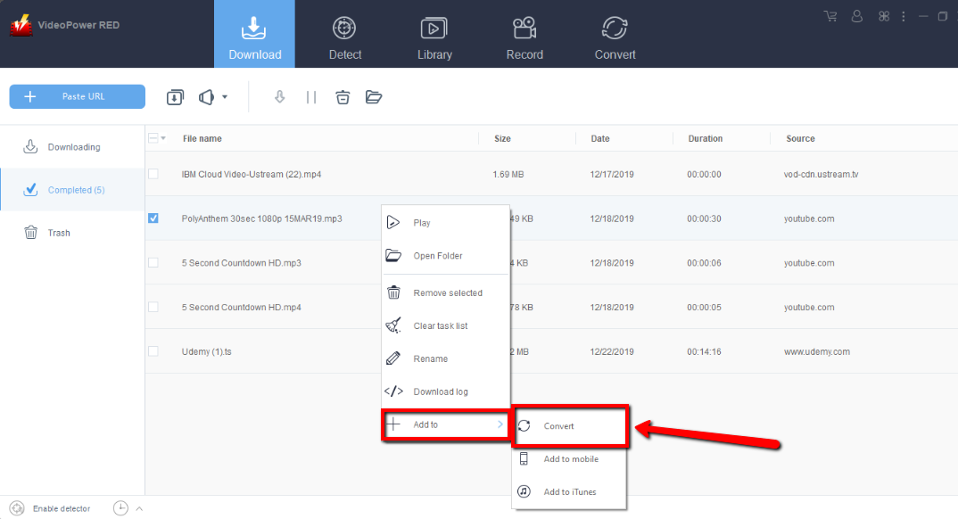 iPad用のダウンローダ、ビデオパワーレッド、ビデオを変換します。