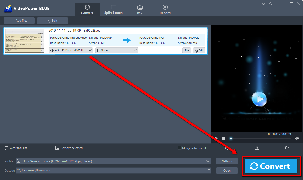How to Convert DVD to MP3, VideoPower BLUE, convert
