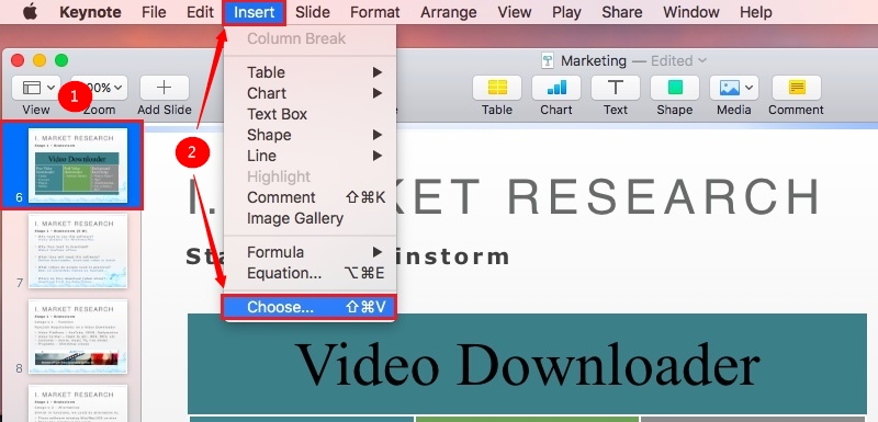 ビデオパワーレッド、キーノート、画面記録、録画モードでYouTubeビデオを埋め込む