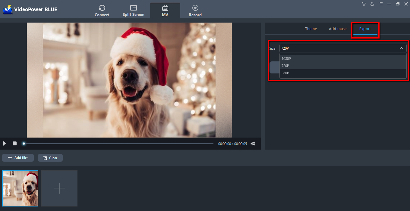Christmas Video Maker, VideoPower BLUE, Resolution