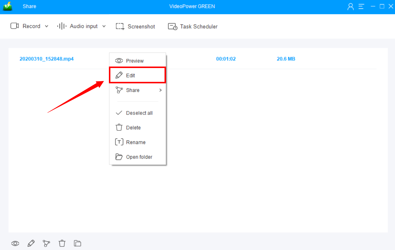 gif recorder windows, gif recorder download, gif recorder, VideoPower GREEN, recorded file list