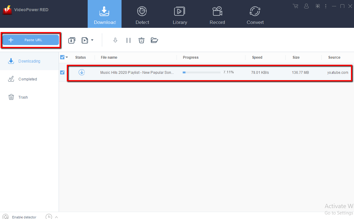 grab YouTube Video, Best YouTube Video downloader, VideoPower RED, Copy and Paste URL.