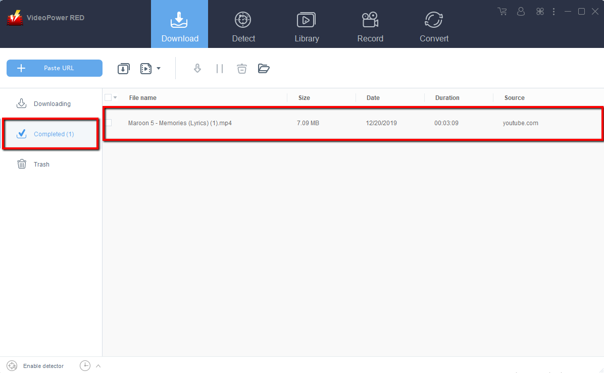  grab YouTube Video, Best YouTube Video downloader, VideoPower RED, Download completed
