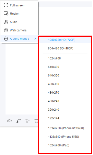screen recorder with mouse highlight, VideoPower GREEN, screen resolution