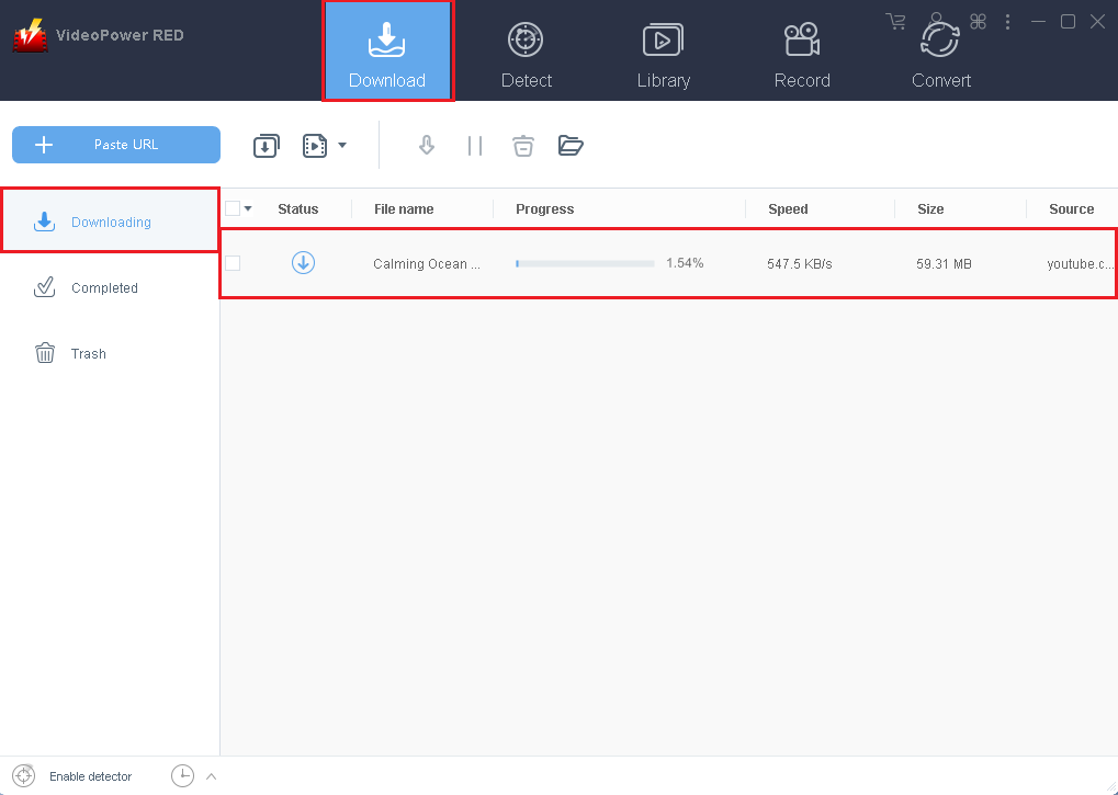 VideoPower RED, Kodi Video Downloader, download processing