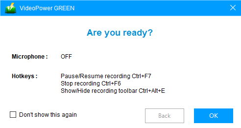 HDスクリーンレコーダー、ビデオパワーグリーン、設定に変更を加える