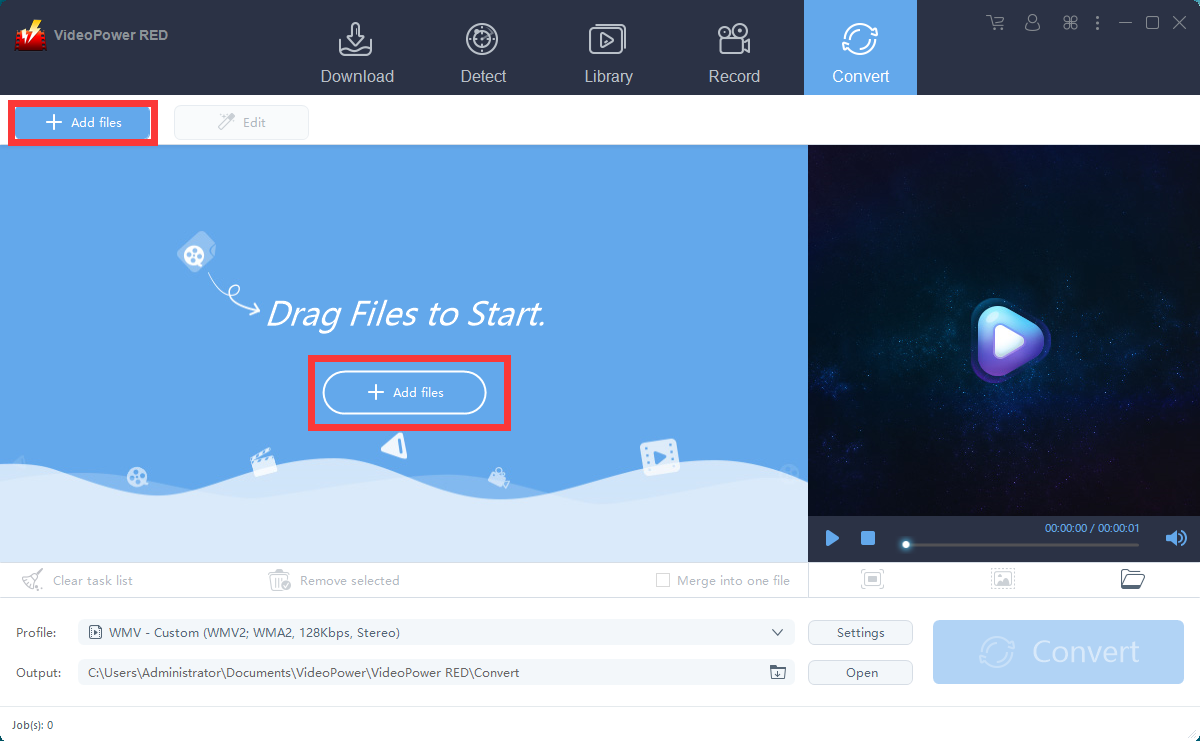 Amazing Mkv to Avi Converter, Video Downloader, VideoPower RED, add file