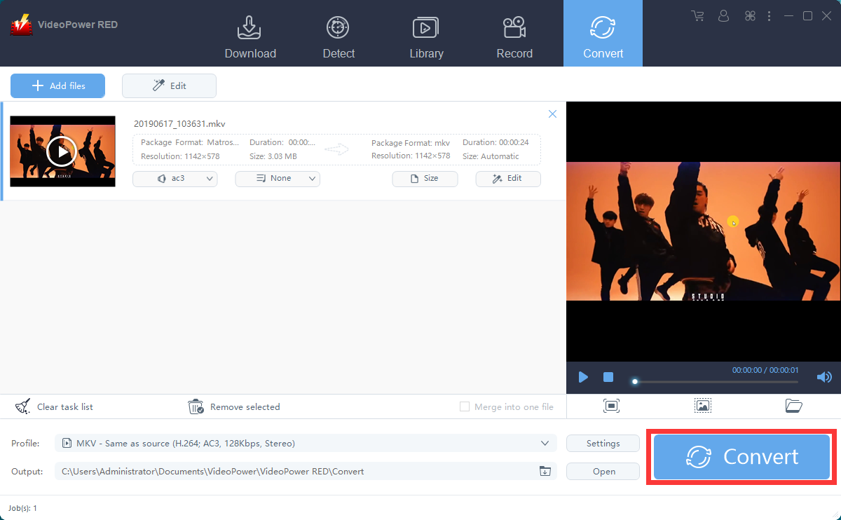 Amazing Mkv to Avi Converter, Video Downloader, VideoPower RED, convert