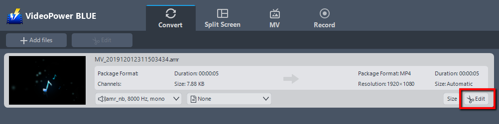 Best Audio Converter Software, VideoPower BLUE, Edit files
