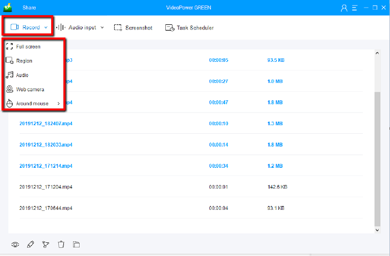 記録アマゾンインスタントビデオ、ビデオパワーグリーン、記録領域を選択します。