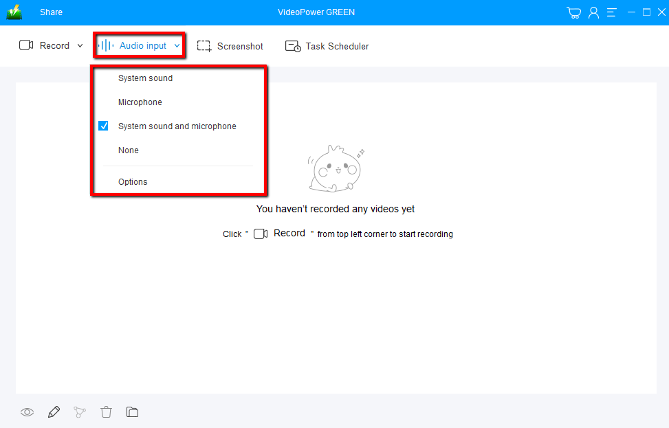 best Screen Capture Software, Screen Recorder, VideoPower GREEN, audio input
