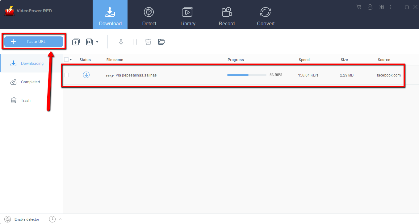 cite YouTube videos, VideoPower RED, paste and download