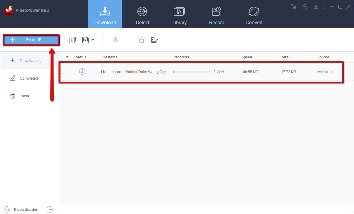 Download CNN Videos, VideoPower RED, paste URL