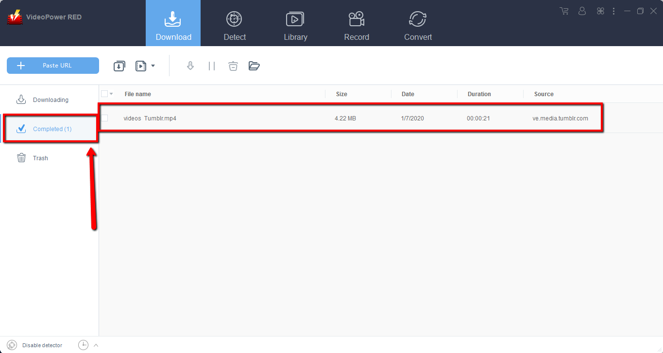 Tumblrビデオダウンローダー、ビデオダウンローダー、ビデオパワーレッド