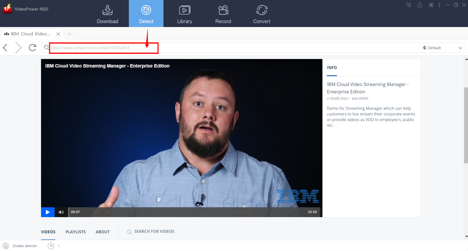 Ustream video downloader, The best video downloader, VideoPower RED, embedded browser