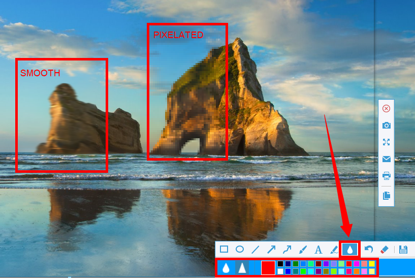 フルスクリーンキャプチャ、PC上のキャプチャをスクリーンする方法、スクリーンキャプチャとスクリーンレコーダー、VideoPower GREEN、ブラーツール