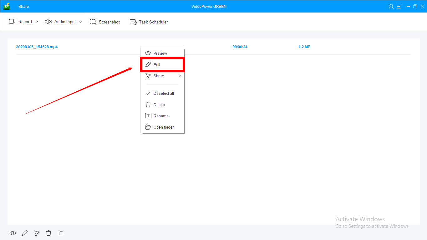 スクリーンレコーダー, ビデオパワーグリーン