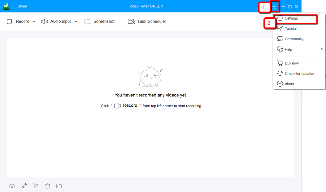 ベストスクリーンキャプチャソフトウェア、ビデオパワーグリーン、設定。