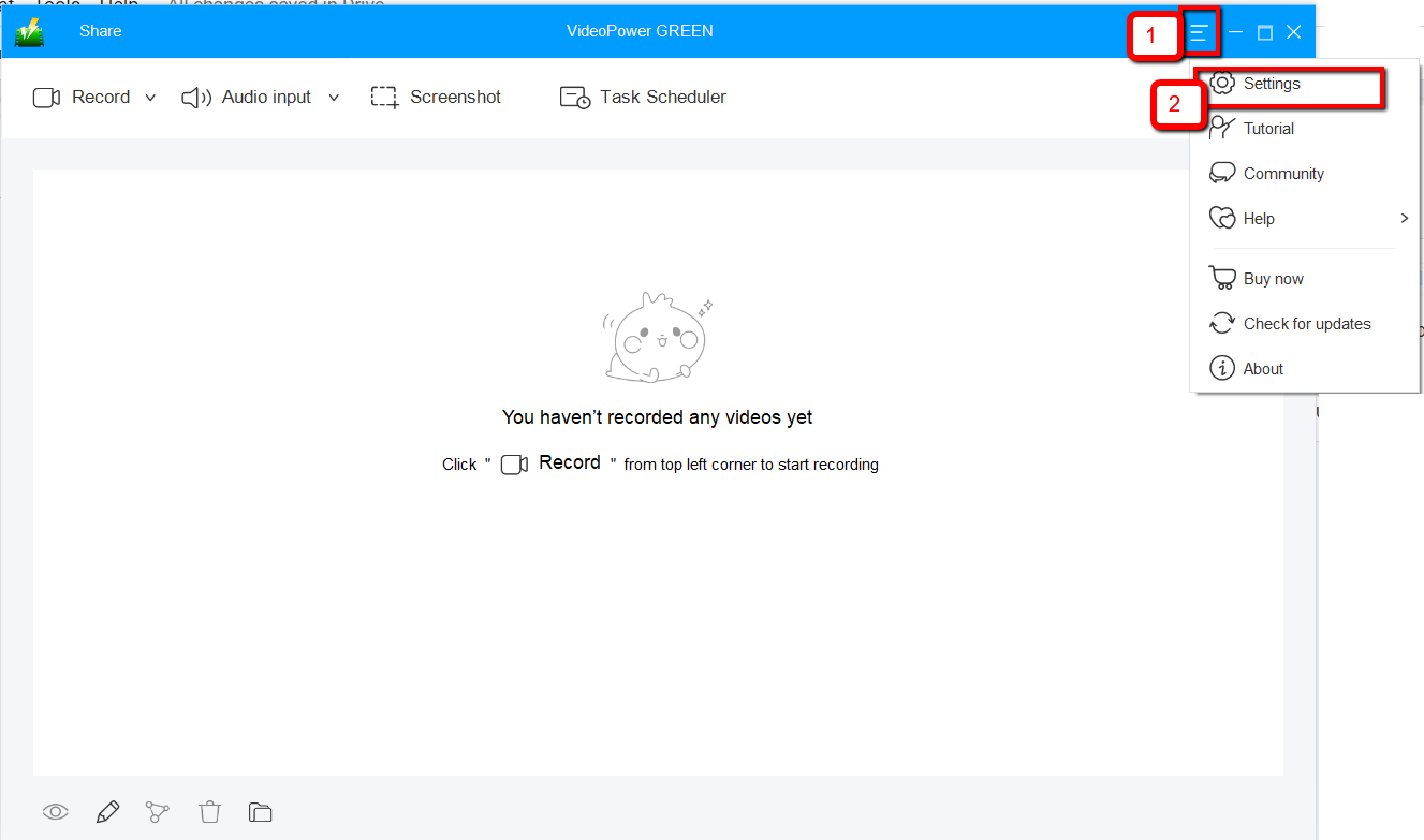 screenshots on Lenovo, VideoPower GREEN manage settings.