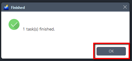 MP4 to MOV Converter, end result