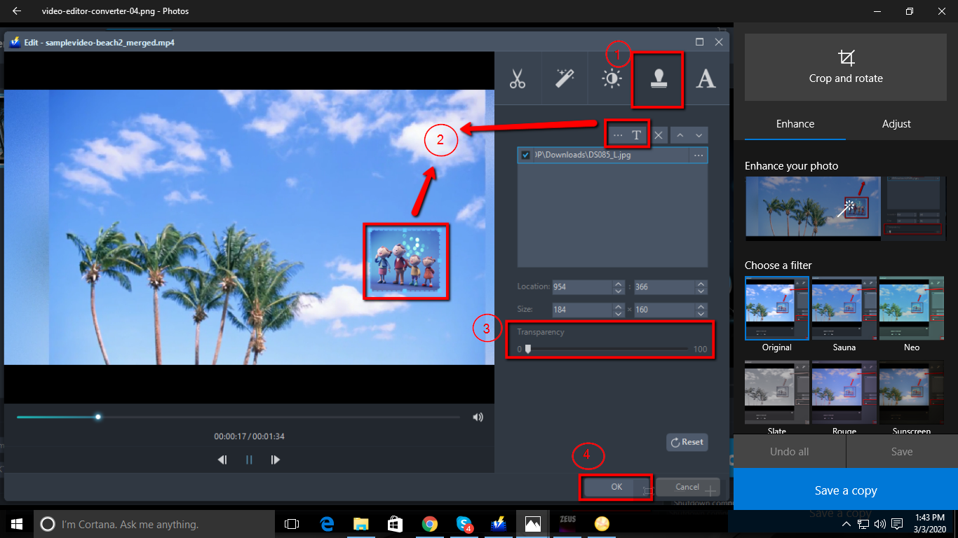 put a picture on a video, VideoPower BLUE, Add image