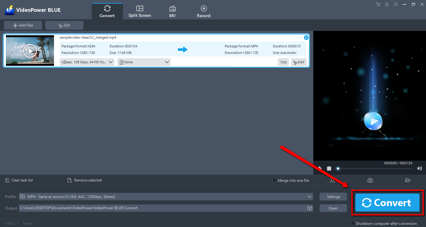 put a picture on a video, VideoPower BLUE, convert