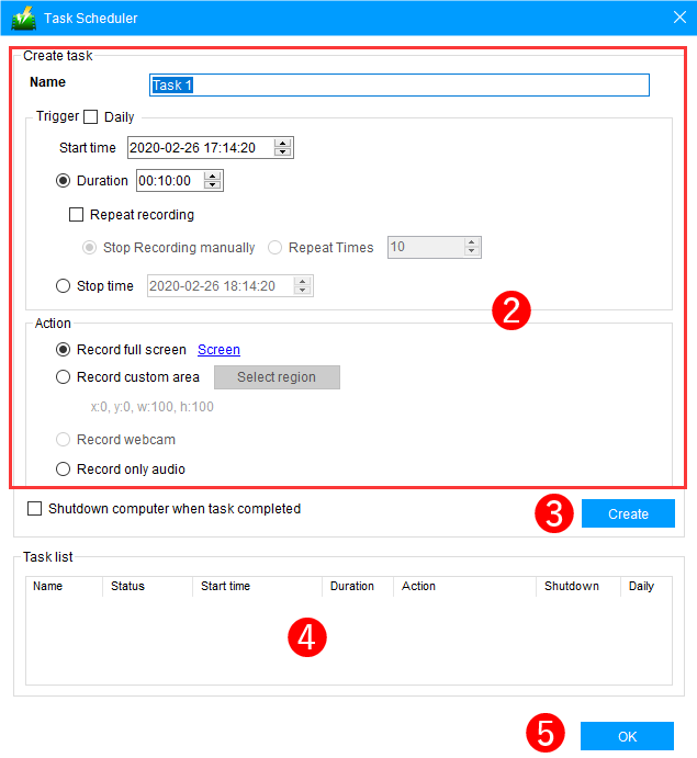 VideoPower GREEN,create task schedule