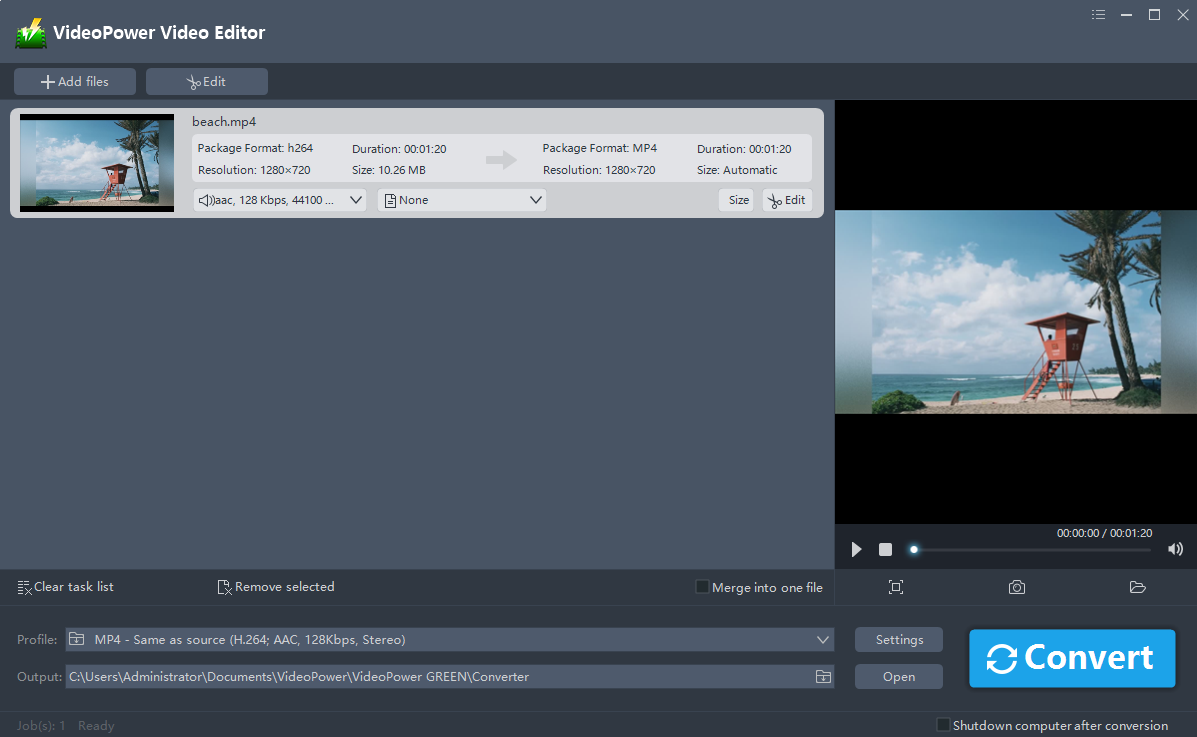 ビデオパワーグリーン、ビデオエディタ