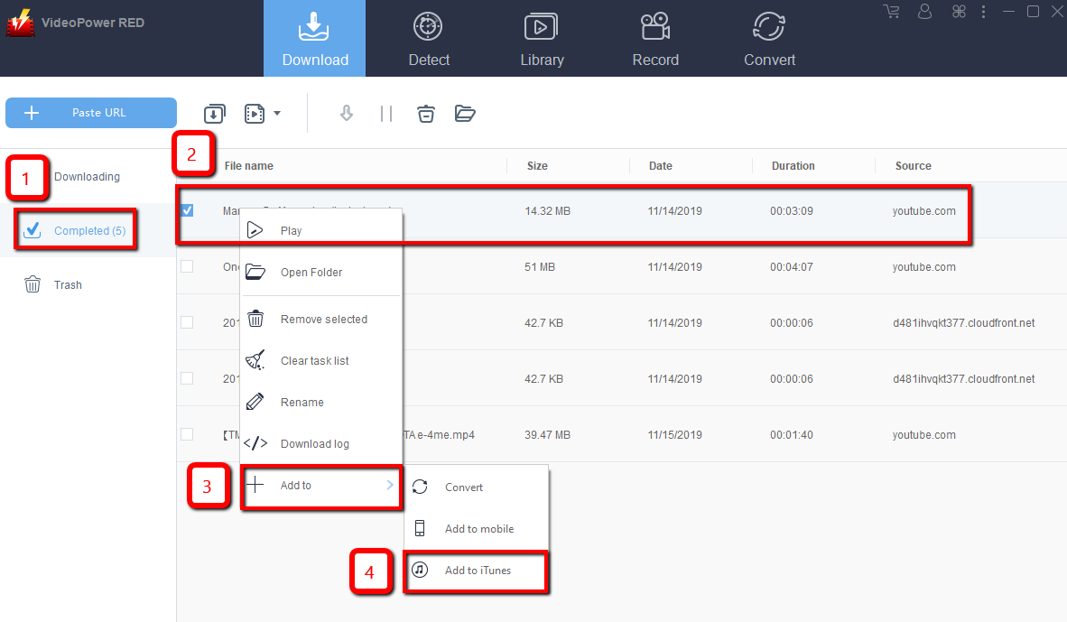 ビデオパワーレッド、iTunesに追加